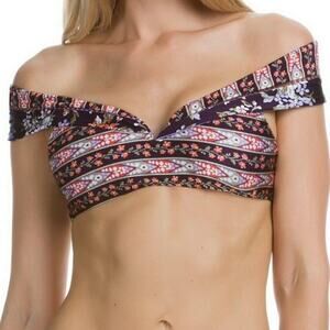 Becca Floral Off The Shoulder Bikini Top Size Large